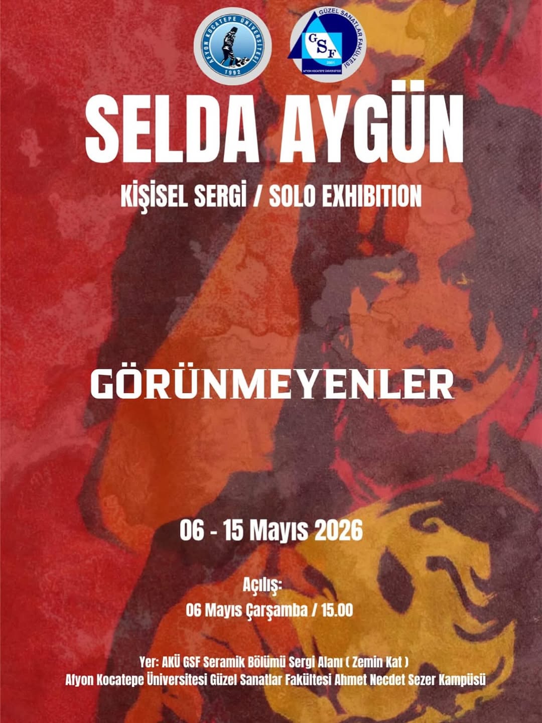 Afyon Kocatepe Üniversitesi'nde Bugün: Selda Aygün'ün Görünmeyenler Adlı Kişisel Sergisi