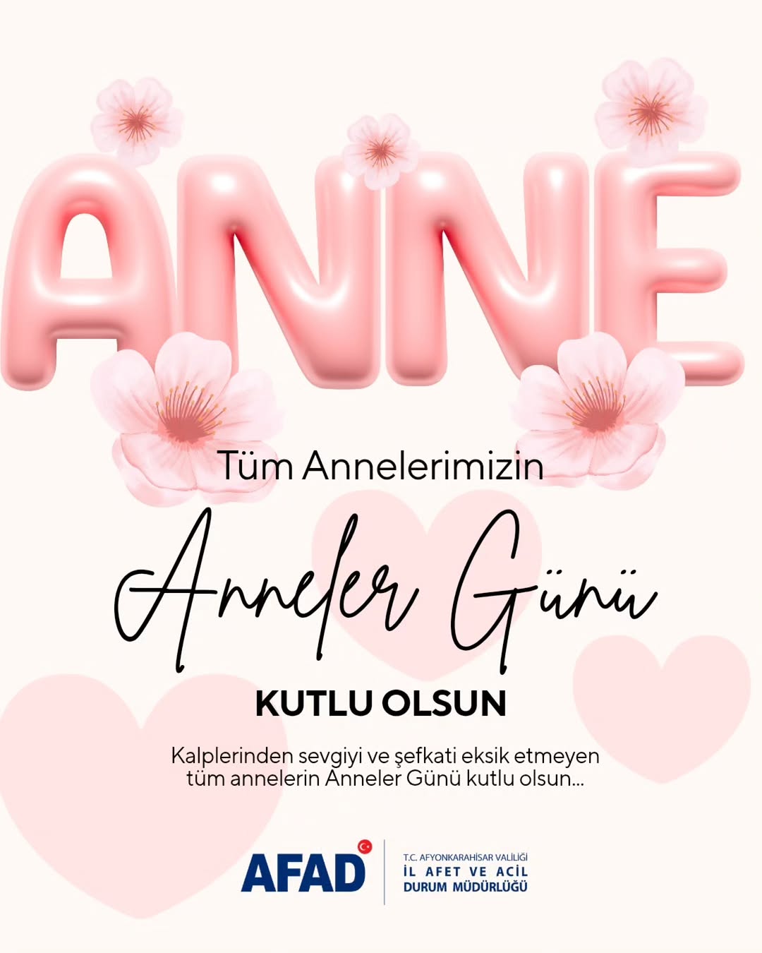 Afyonkarahisar İl Afet Ve Acil Durum Müdürlüğü'nden Anneler Günü Kutlaması