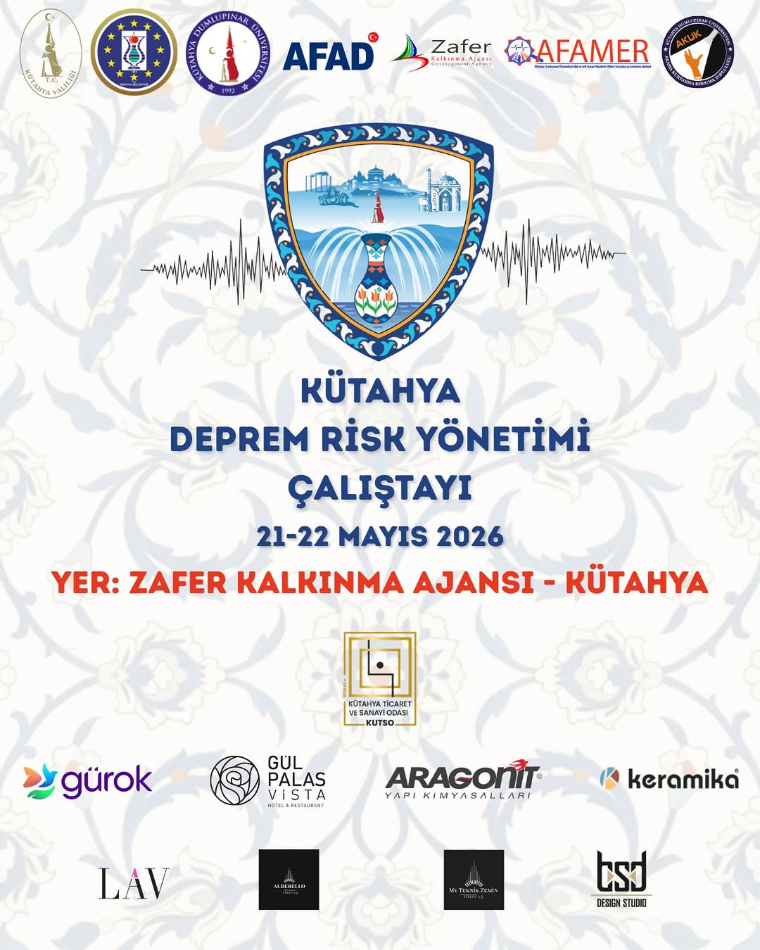 Kütahya Deprem Risk Yönetimi Çalıştayı Düzenlenecek