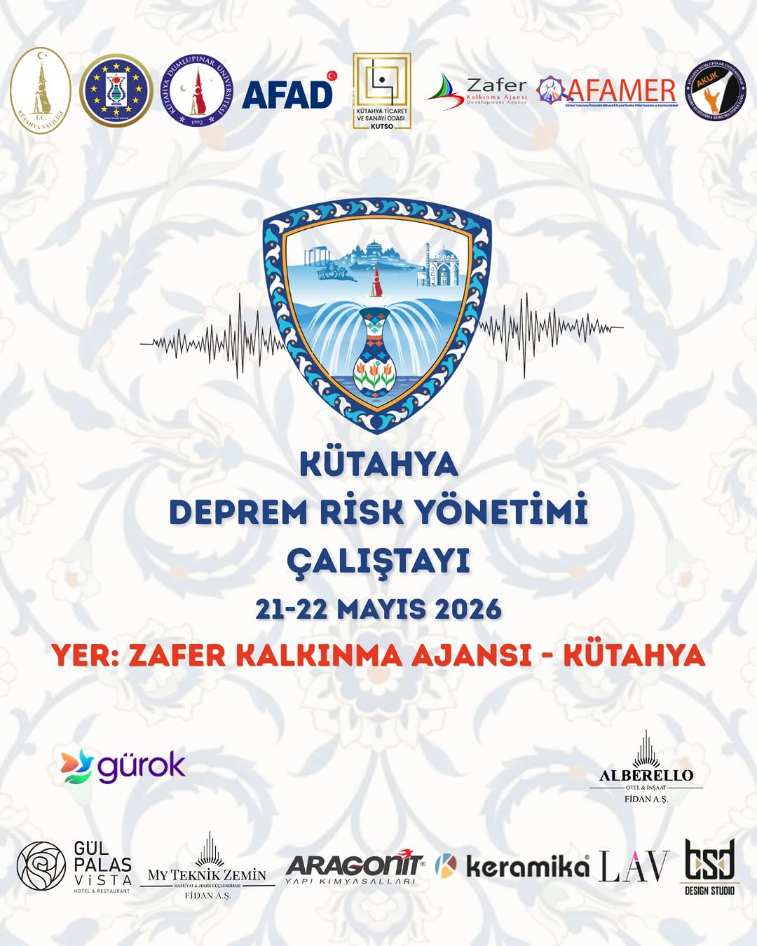 Kütahya Deprem Risk Yönetimi Çalıştayı Düzenleniyor