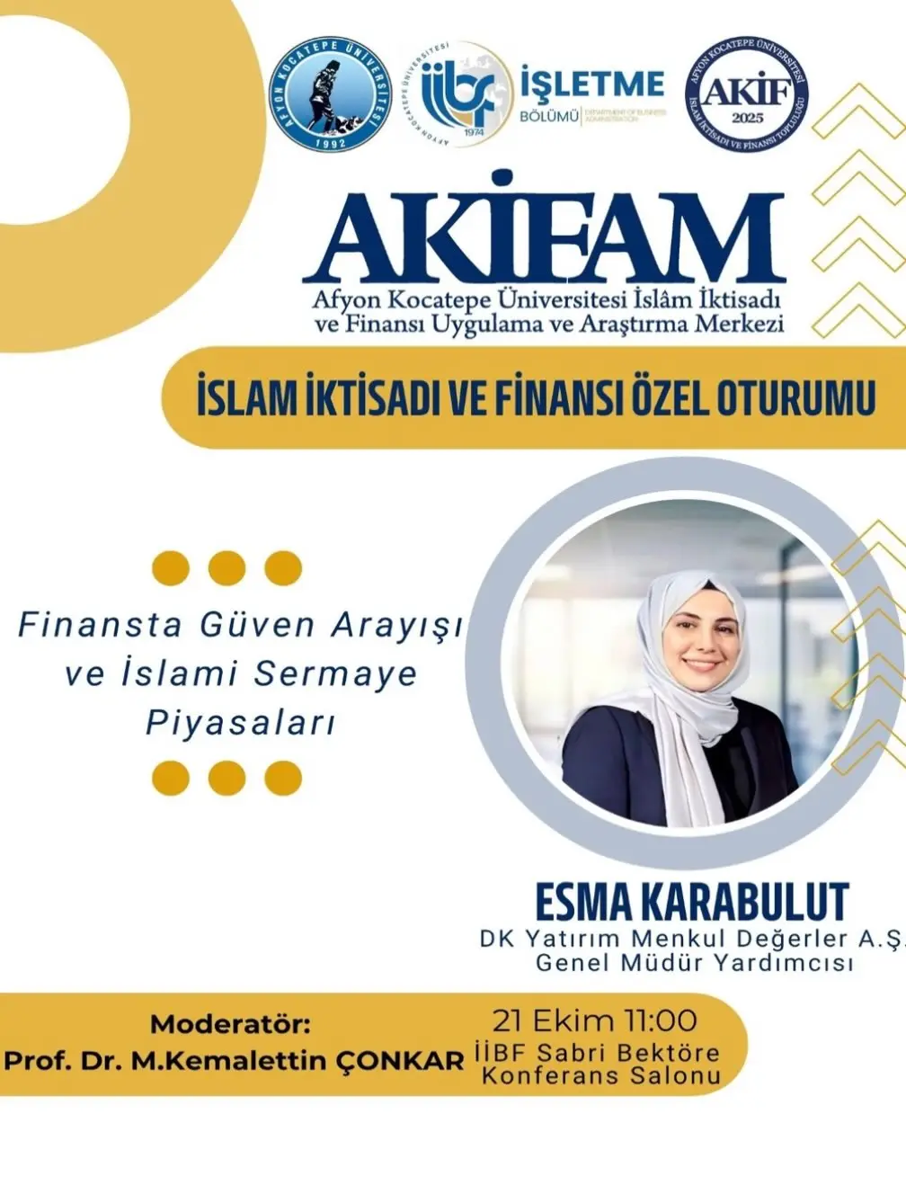 Afyon Kocatepe Üniversitesi'nde Finansta Güven Arayışı ve İslami Sermaye Piyasaları Konferansı