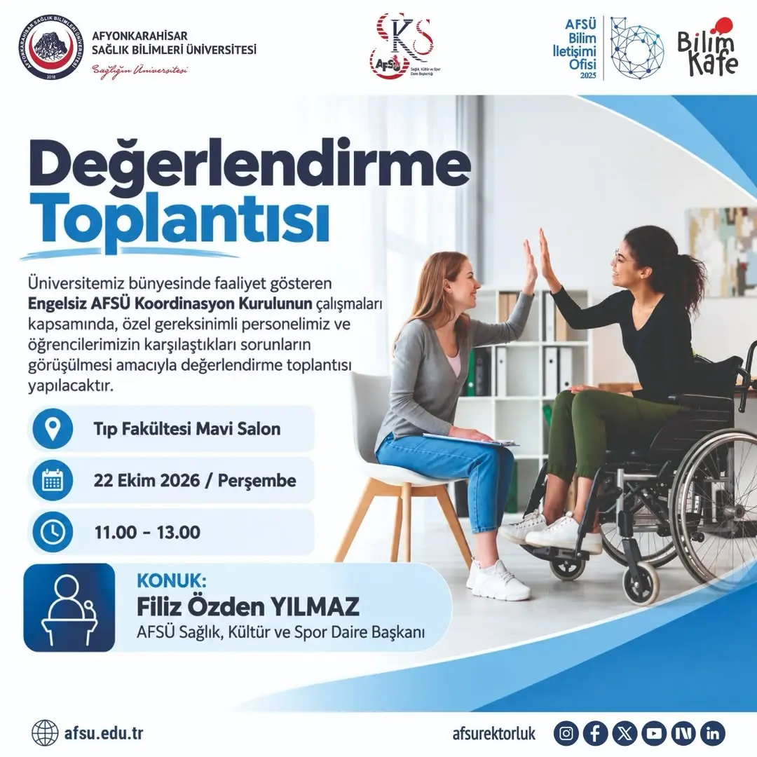 Afyonkarahisar Sağlık Bilimleri Üniversitesi AFSÜ Değerlendirme Toplantısı Düzenledi