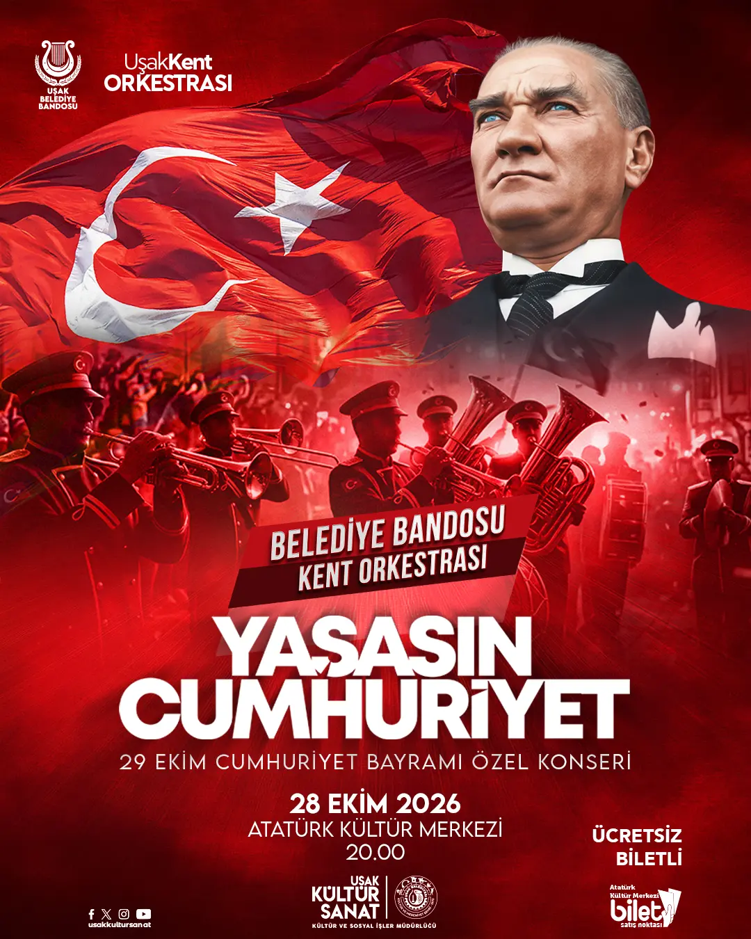 Cumhuriyet Bayramı Konseri Uşak'ta