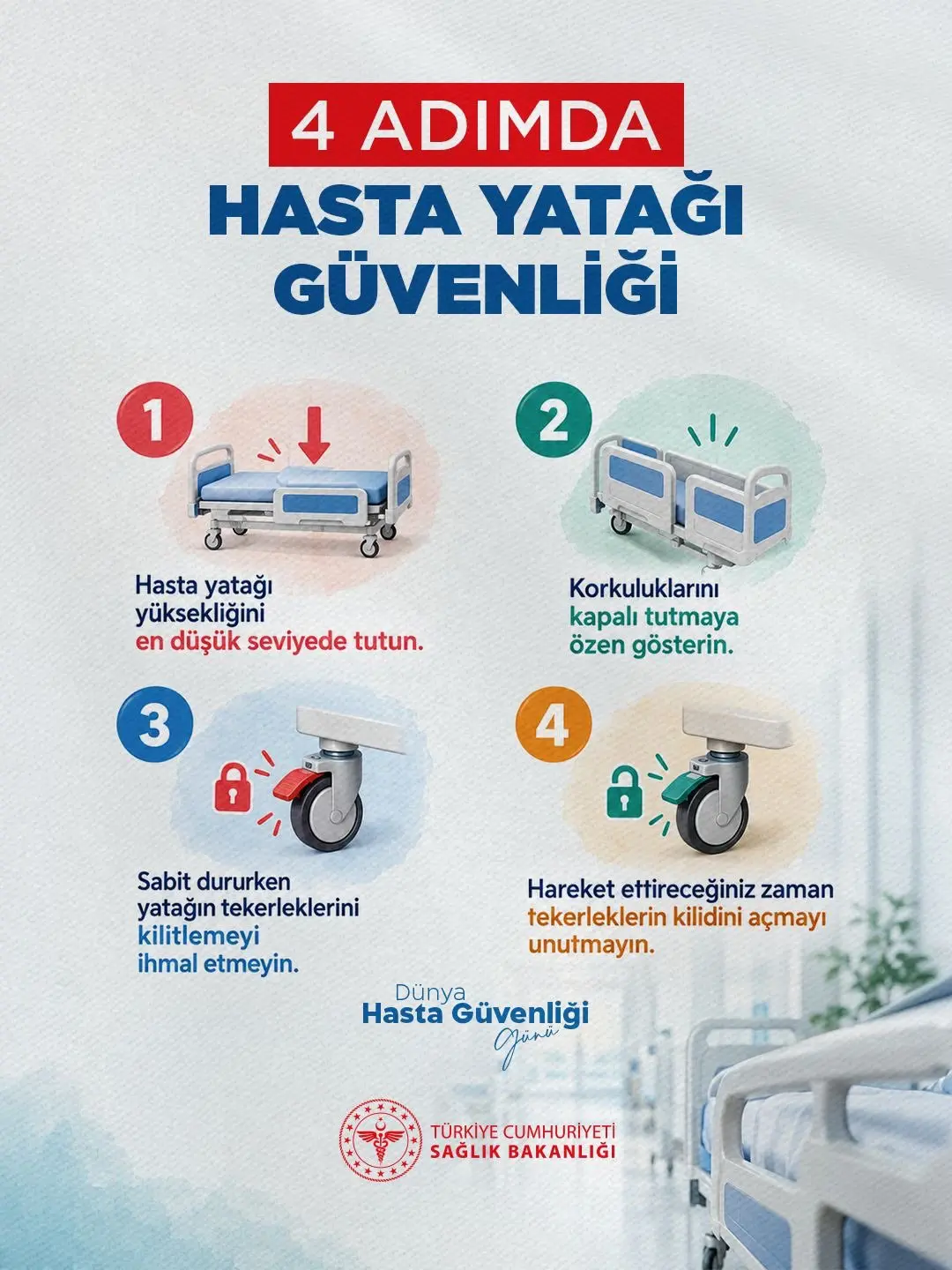 Hasta yatağı güvenliği için dört adım önerisi
