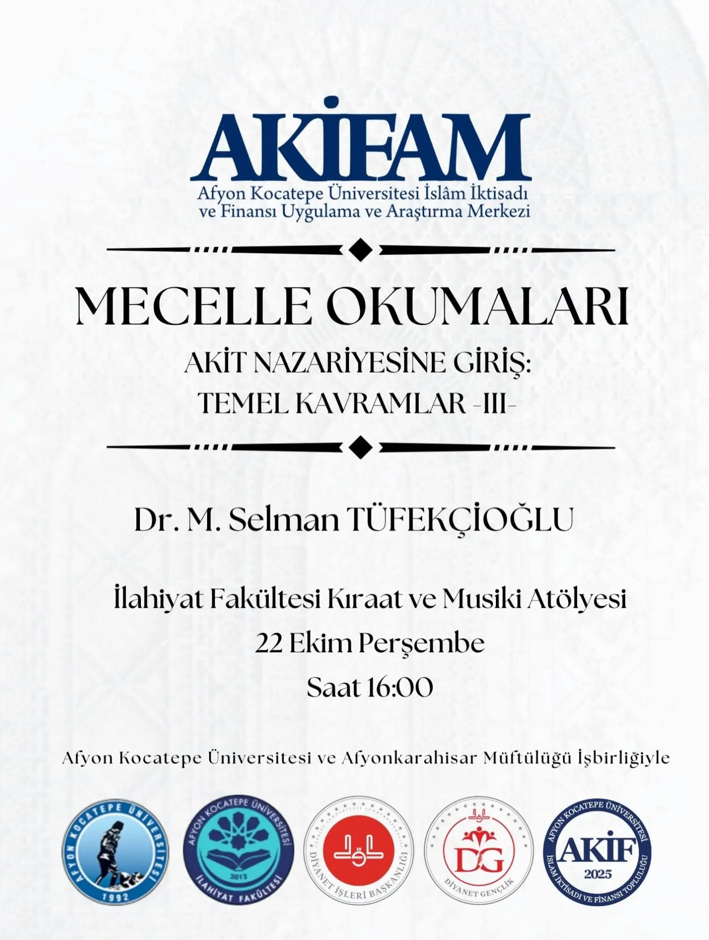 Mecelle Okumaları Etkinliği Düzenleniyor