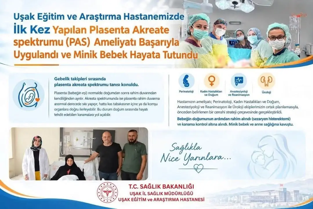 Uşak Eğitim Ve Araştırma Hastanesi'nde Başarıyla PAS Ameliyatı Gerçekleştirildi