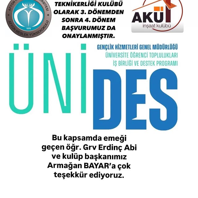 Afyon Kocatepe Üniversitesi İnşaat Teknikerliği Kulübü Etkinliklerine Hız Kesmeden Devam Ediyor