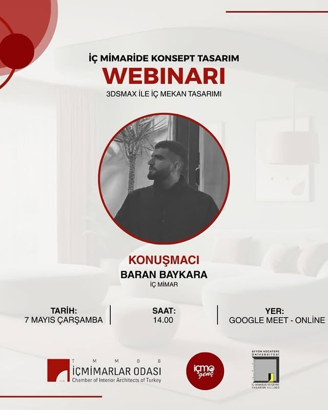 Afyon Kocatepe Üniversitesi'nde İç Mimarlık Konsept Tasarımı Webinarı Düzenlendi