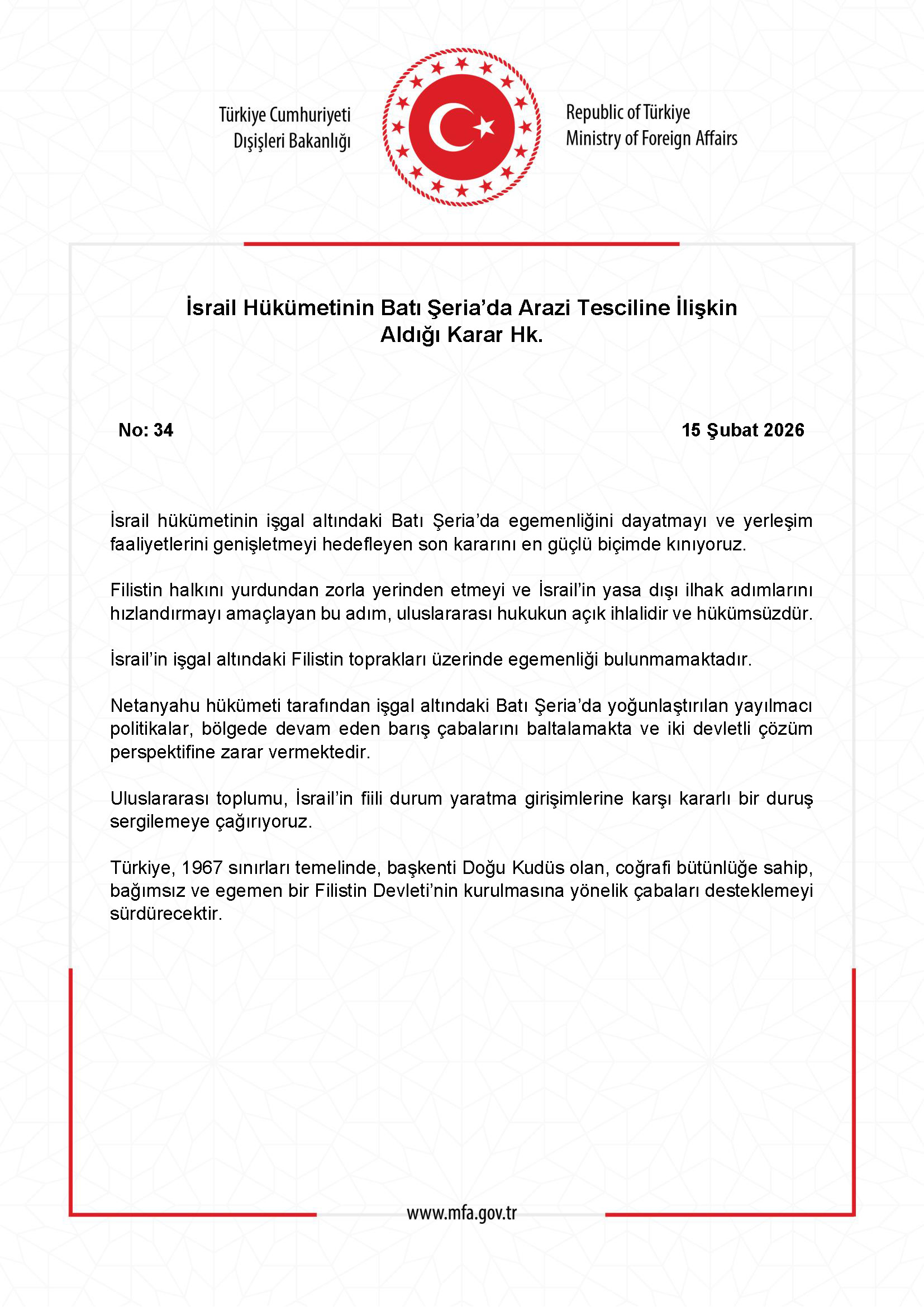 İsrail'in Arazi Tescil Kararı