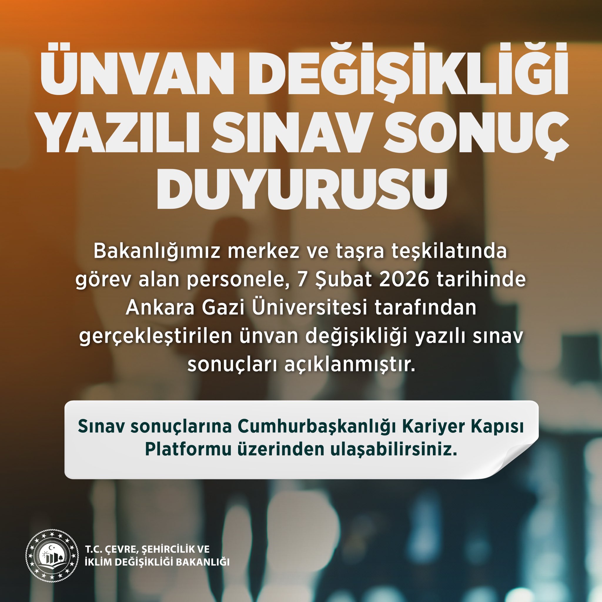 Ünvan Değişikliği Sınav Sonuçları Açıklandı