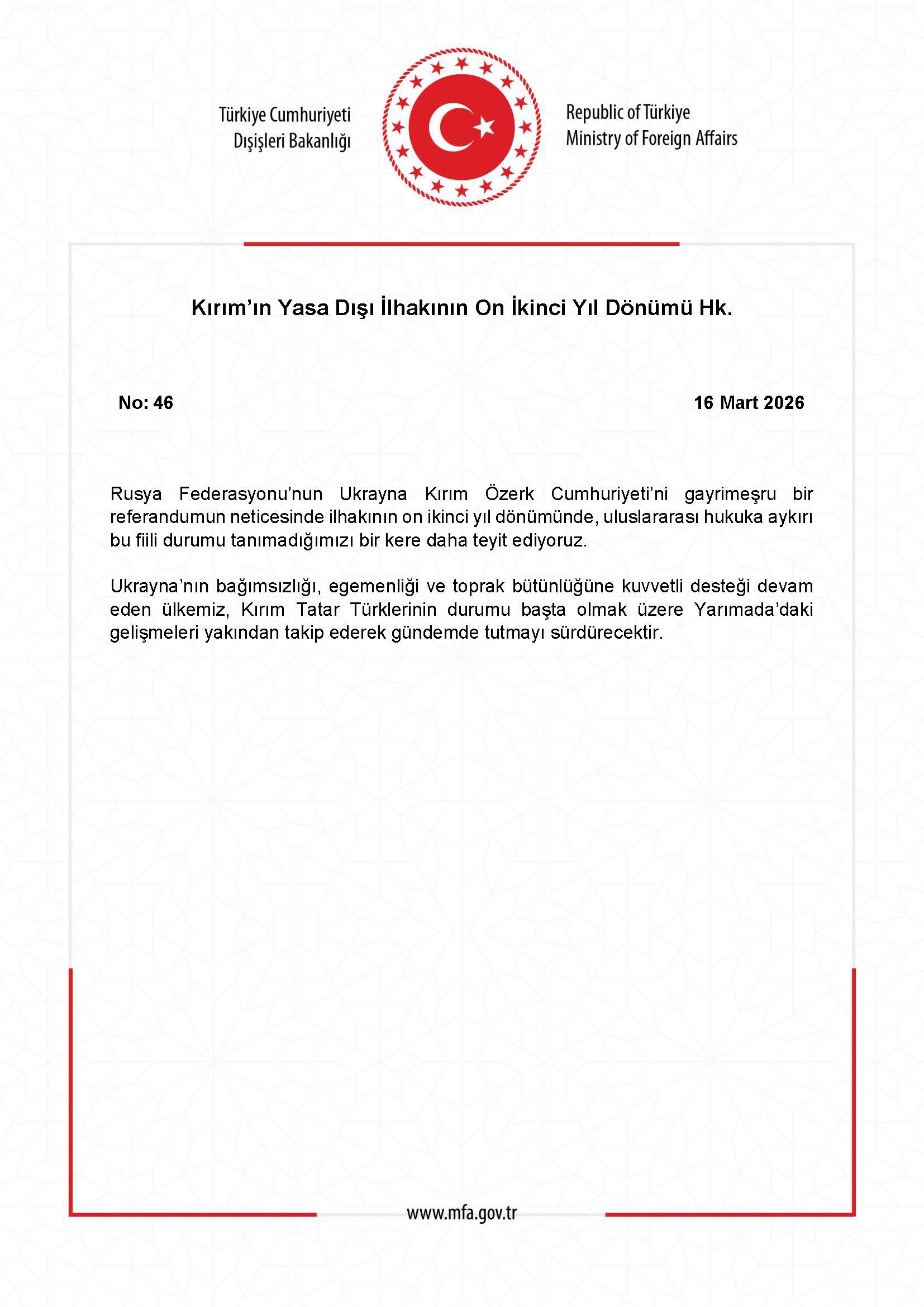 Kırım İlhakının 12. Yıl Dönümü