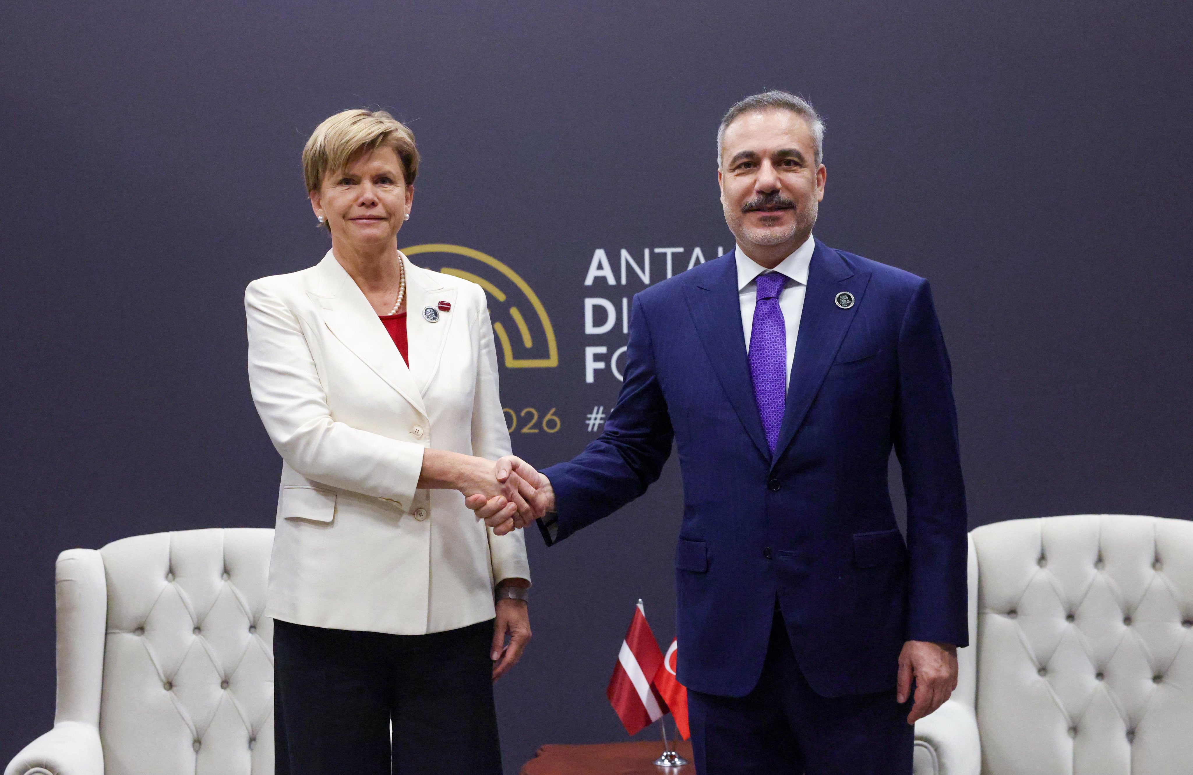 Hakan Fidan, Letonya Dışişleri Bakanı ile görüştü