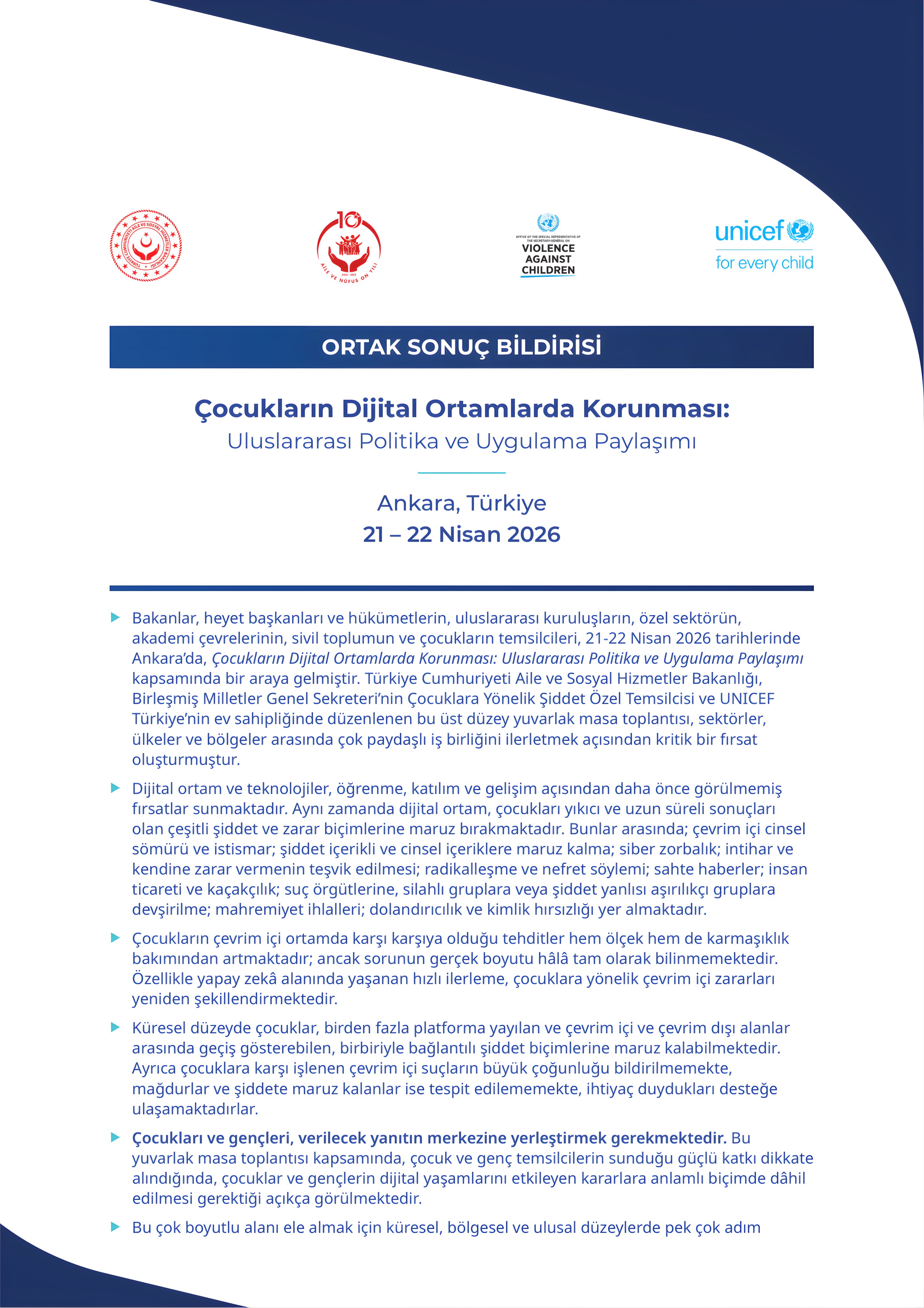 Dijital Ortamlarda Çocukların Korunması Programı Tamamlandı