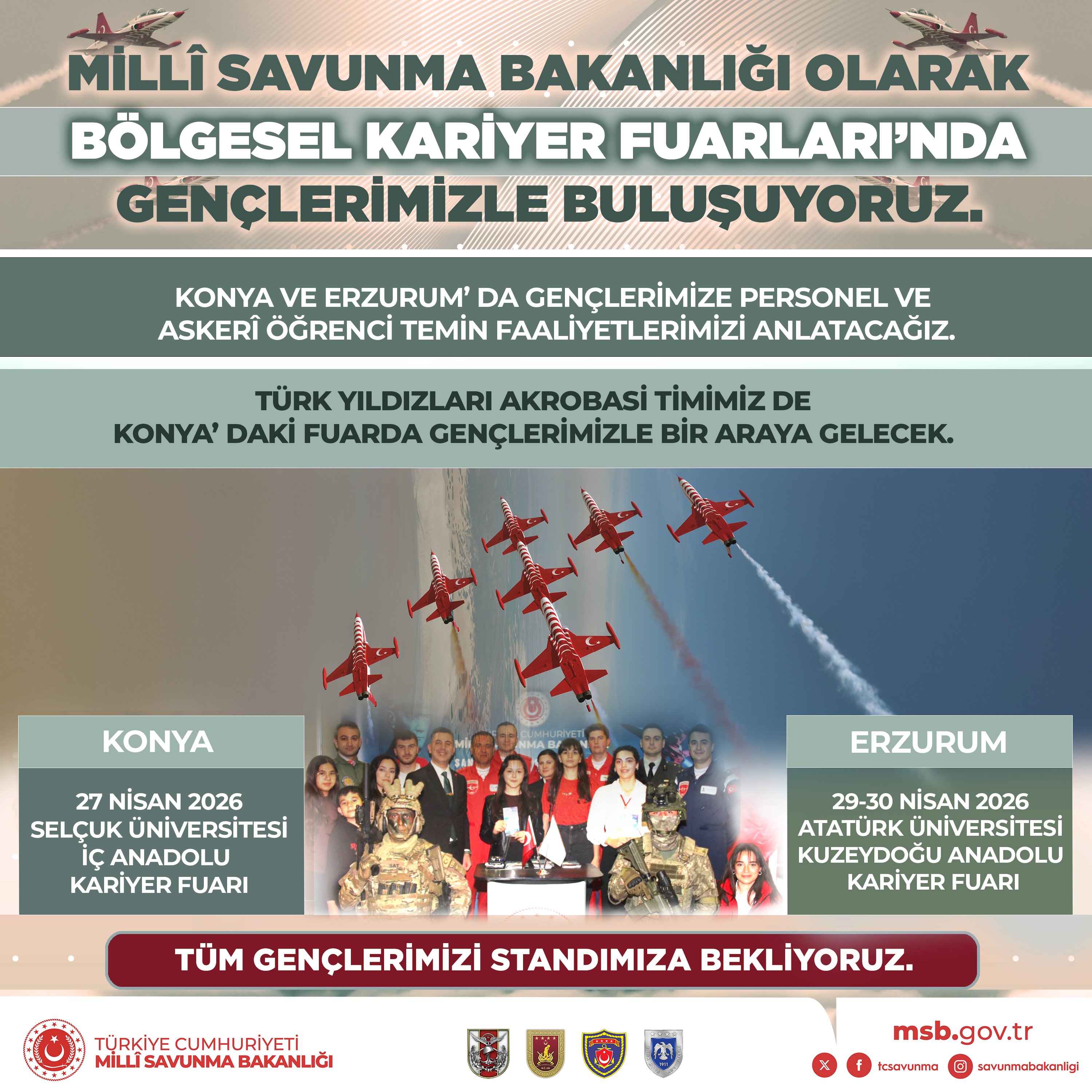 Milli Savunma Bakanlığı Gençlerle Kariyer Fuarlarında Buluşuyor