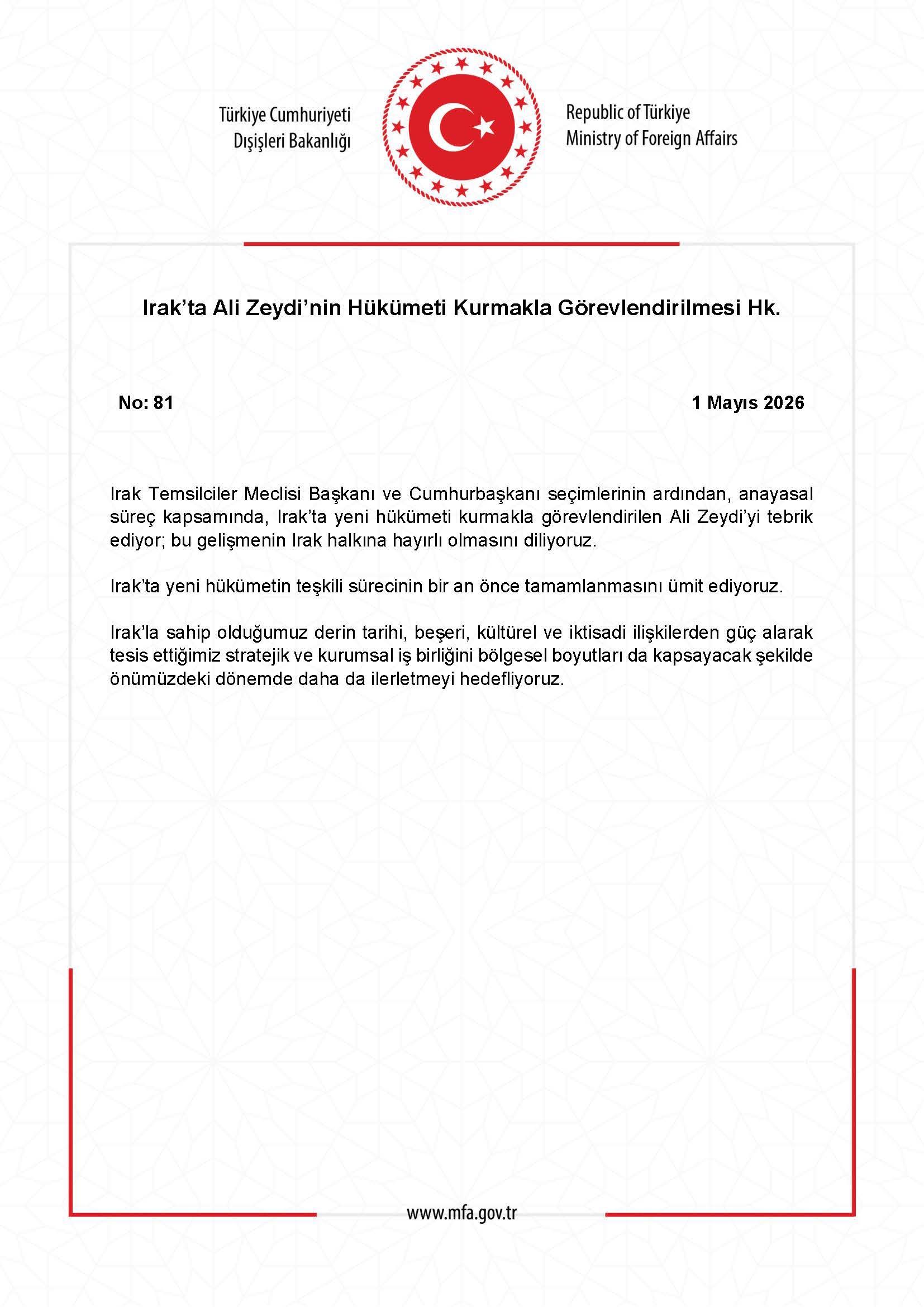 Ali Zeydi Irak'ta Hükümet Kurma Görevi Aldı
