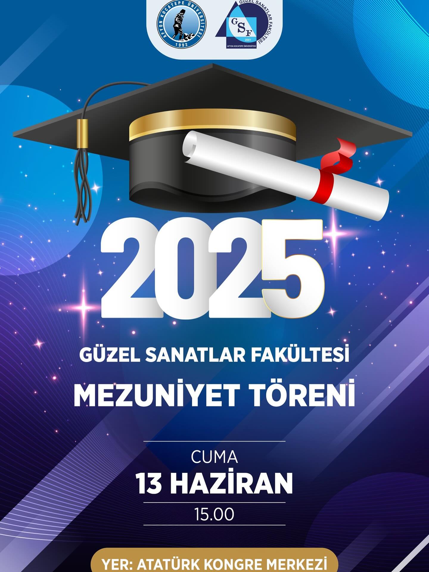 Afyon Kocatepe Üniversitesi Güzel Sanatlar Fakültesi Mezuniyet Töreni Gerçekleşti