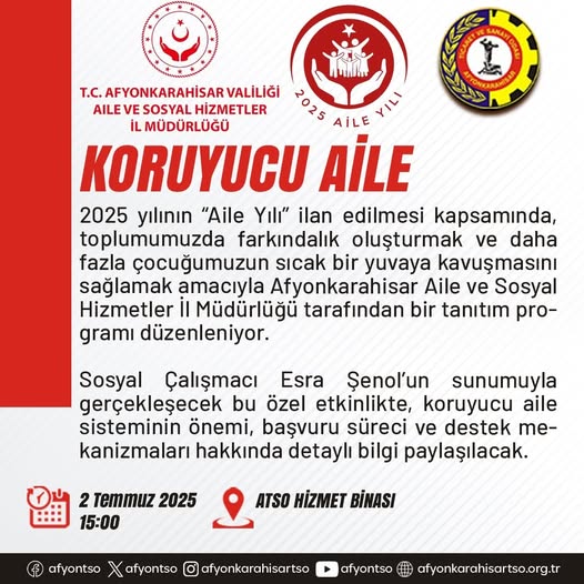 Afyonkarahisar'da Aile Yılı Farkındalığı Artıyor