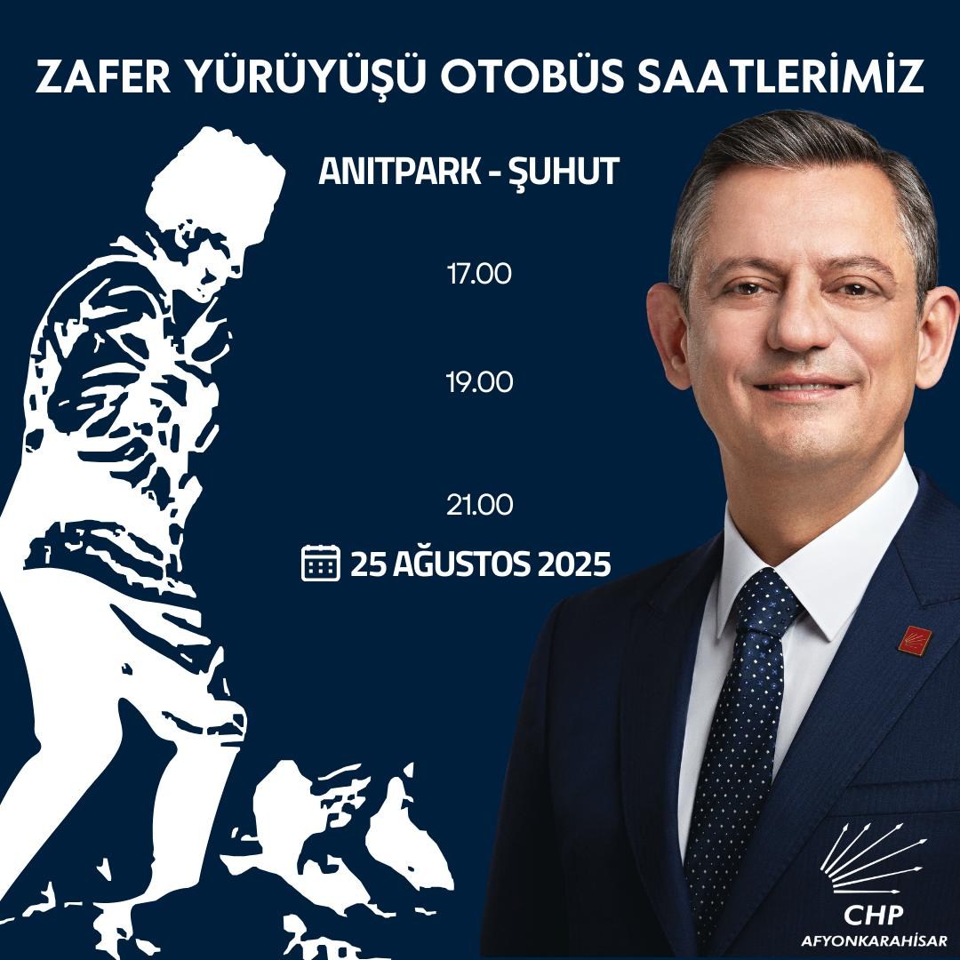 CHP Zafer Yürüyüşü İçin Afyonkarahisar'dan Şuhut'a Otobüs Seferleri Düzenliyor