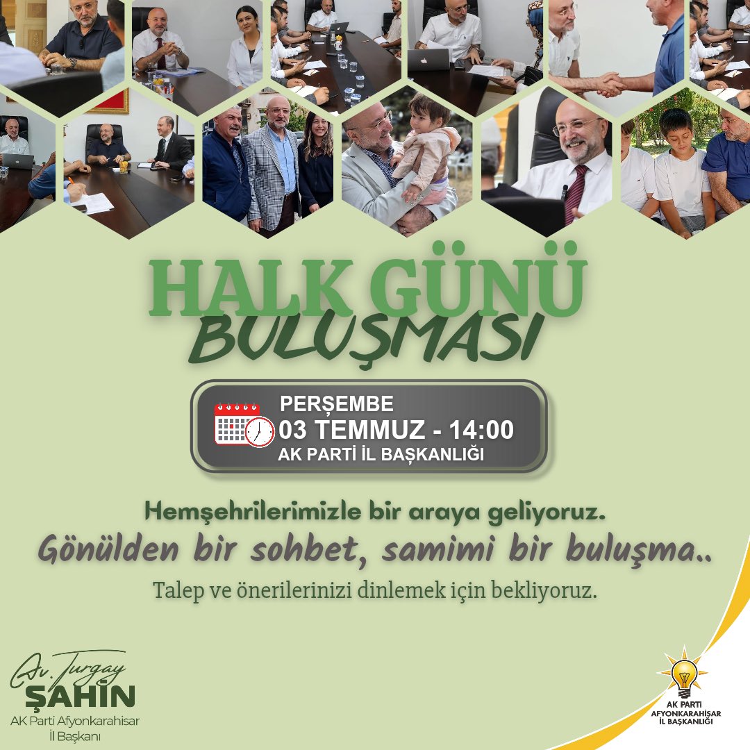 AK Parti Afyonkarahisar İl Başkanı Turgay Şahin Hemşehrileriyle Buluşuyor