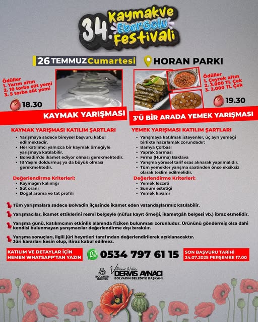 Bolvadin'de Kaymak ve Eber Gölü Festivali Coşkusu: Lezzet Yarışmaları Başlıyor