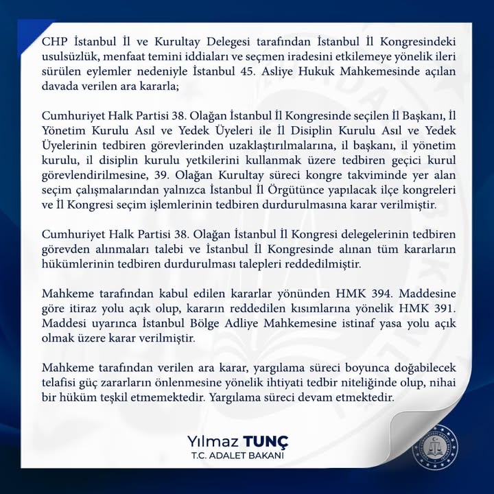CHP İstanbul İl ve Kurultay Delegesi tarafından İstanbul İl Kongresindeki usulsüzlük, menfaat temini iddiaları ve seçmen iradesi...