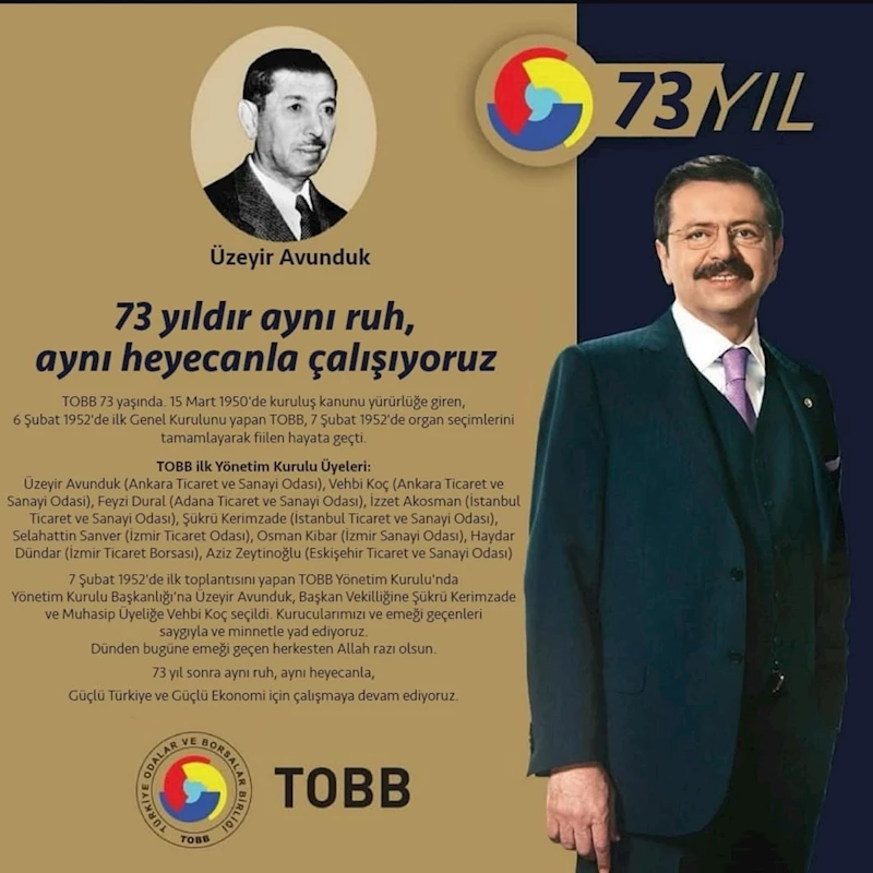 TOBB 73. Yılını Coşkuyla Kutluyor